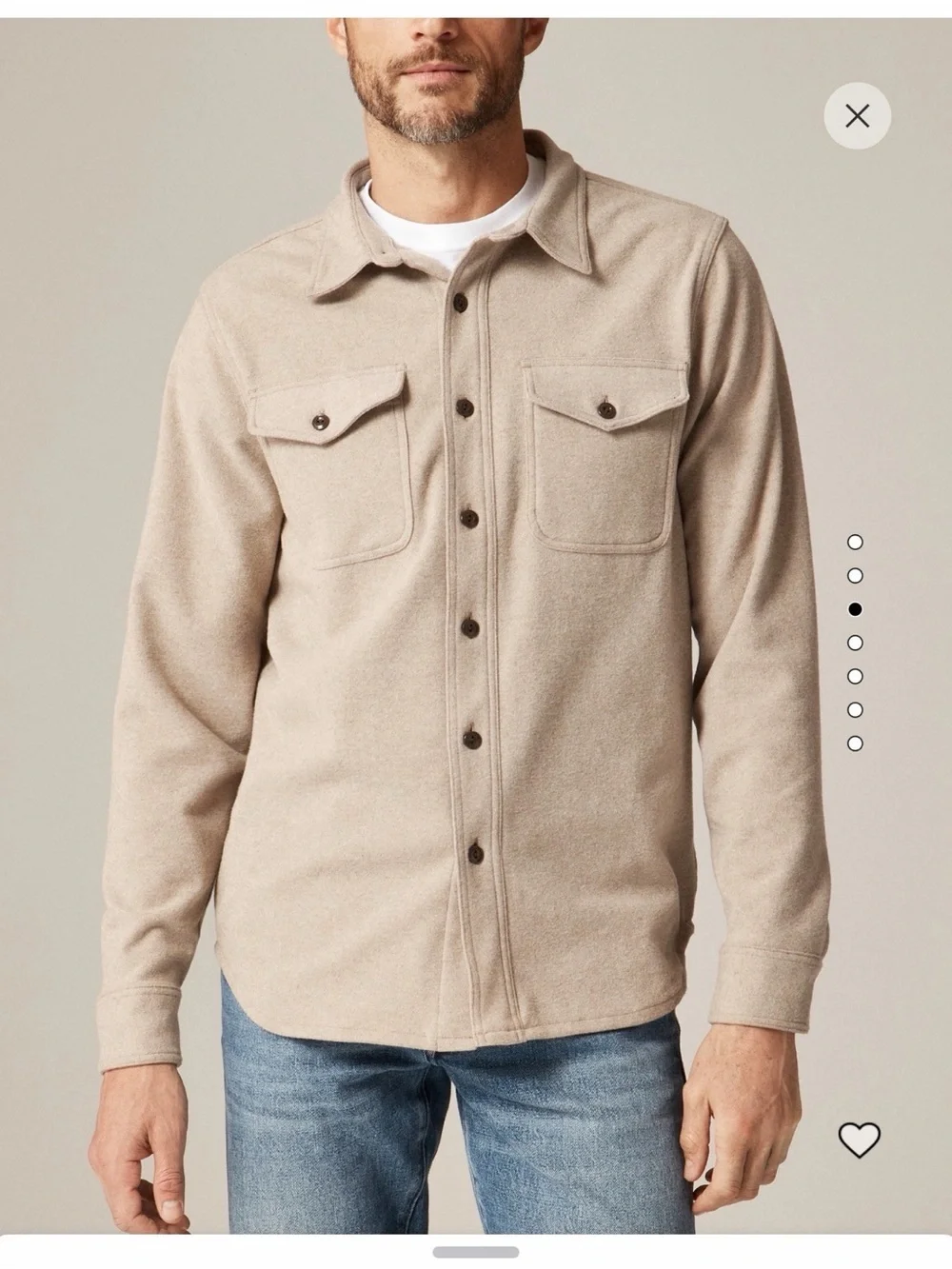 J. Crew Men's Neutral Beige Shirt Jacket